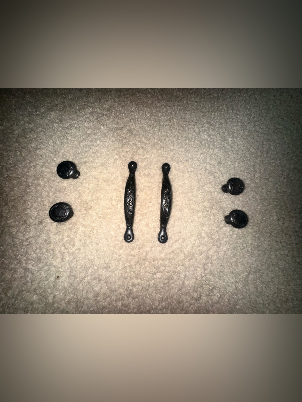 Classic Black Decorative knob and handle Set